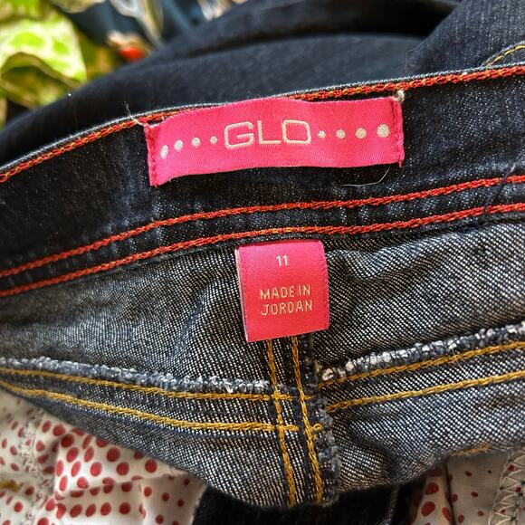 Vintage Y2K Glo Jeans Sz 11 Bootcut Boho Dark Wash Twilight Indie Cottage Fairy - Picture 2 of 5